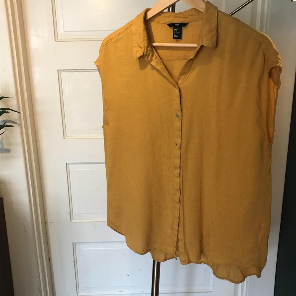Mustard H&M Button-Up Tee
